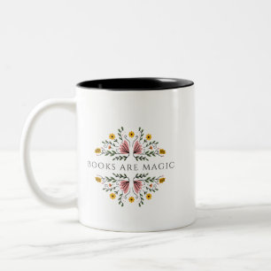 Books are Magic Bookish Two-Tone Coffee Mug