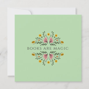 Books are Magic Green Bookish Invitation