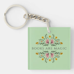 Books are Magic Green Bookish Notebook Key Ring
