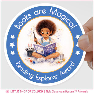 Books are Magical Reading Explorer Award Classic Round Sticker