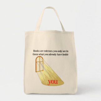 Books Are Mirrors Reader Quote Yellow Window Tote Bag