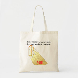 Books Are Mirrors Reader Quote Yellow Window Tote Bag
