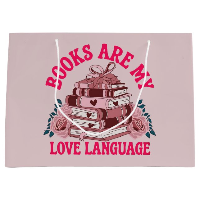Books are my love language large gift bag (Front)