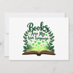 Books Are My Love Language Reading Lover Librarian Invitation