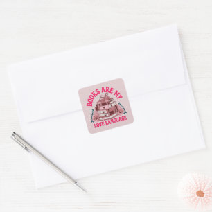 Books are my love language square sticker
