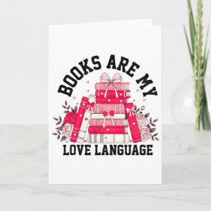 Books Are My Love Language Valentine Book Club Boo Card