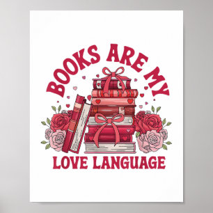 Books Are My Love Language Valentine Book Club Boo Poster