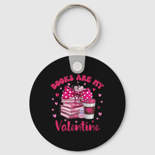 Books Are My Valentine Book Lover Librarian Valent Key Ring