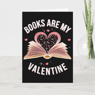 Books Are My Valentine Cute Heart Book Lover Valen Card