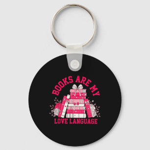 Books Are My Valentine Day Coquette Bow Bookish Re Key Ring