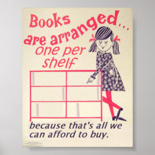Books arranged poster