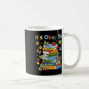 Books Autism Awareness Coquette It's Ok To Teacher Coffee Mug