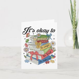 Books Autism Coquette  Card