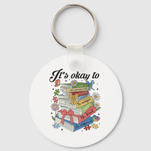 Books Autism Coquette Key Ring