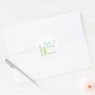 Books Baby Shower Classic Round Sticker