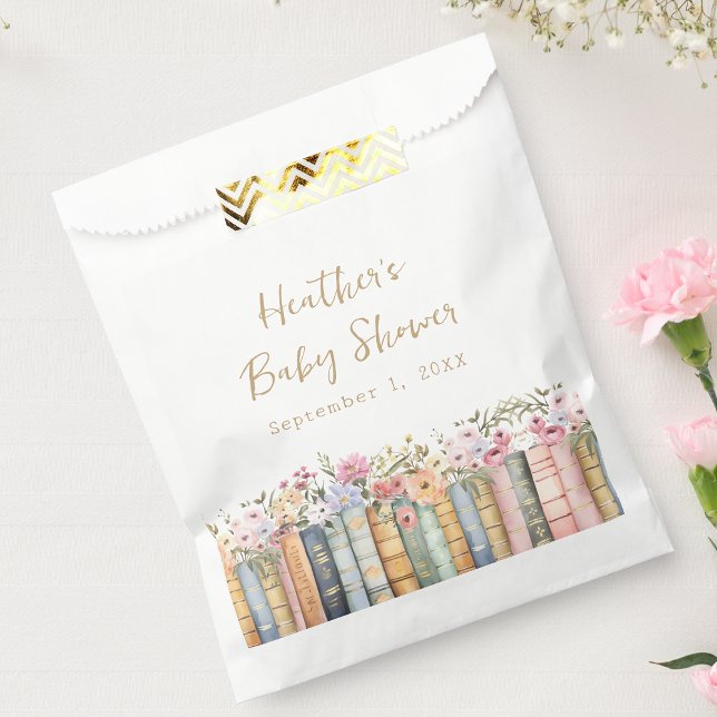 Books Baby Shower Favour Bag (Wildflower Books Baby Shower Favor Bags by Painted Paperie)