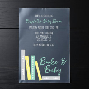 Books Baby Shower Vellum Invitations