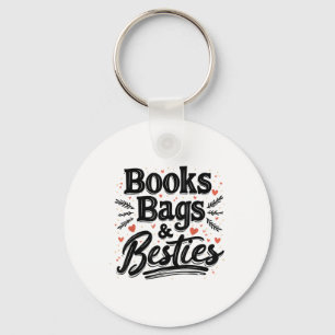 Books Bags & Besties Outfit Back To School Fun Key Ring