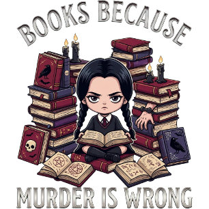 Books Because Murder Is Wrong - Goth Book Girl Dar Hoodie
