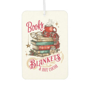 Books Blankets and Hot Cocoa  Car Air Freshener