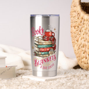 Books Blankets and Hot Cocoa Insulated Tumbler