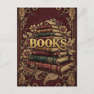 Books Book Lovers Writers Readers Bibliophiles Postcard
