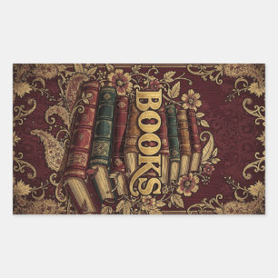 Books Book Lovers Writers Readers Bibliophiles Rectangular Sticker