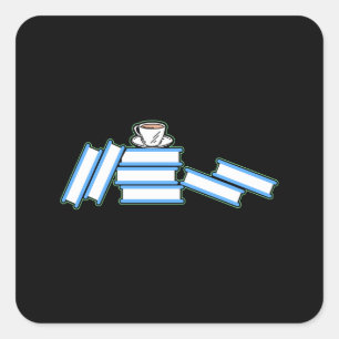 Books - Books and Teacup Square Sticker
