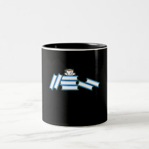 Books - Books and Teacup Two-Tone Coffee Mug