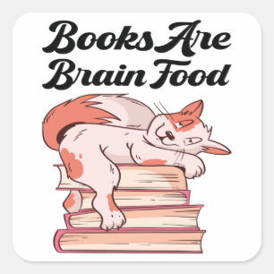Books - Books Are Brain Food Square Sticker