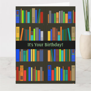 Books Bookshelves Design Greeting Card