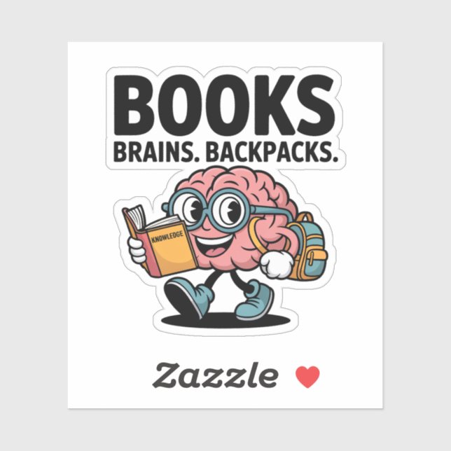 Books Brains Backpacks Cute School Brain (Sheet)
