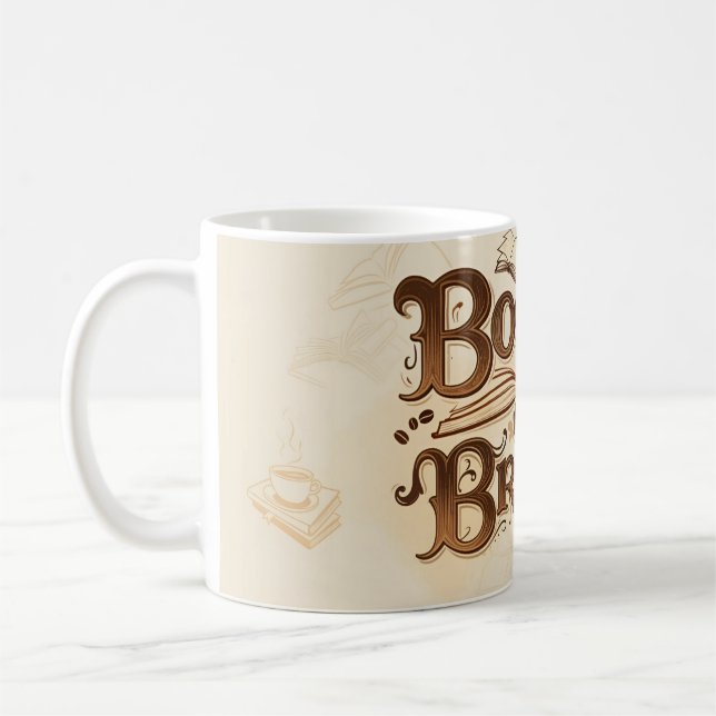 Books & Brews: For Bibliophile  Coffee Mug (Left)