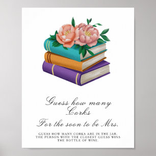 Books Bridal shower - Guess How Many Corks Poster