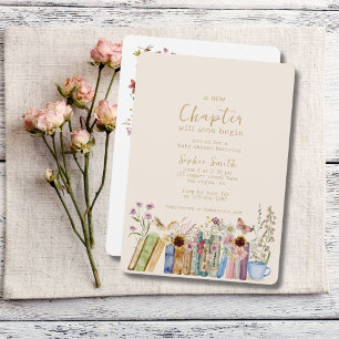 Books & Brunch A New Chapter Baby Shower Invitation