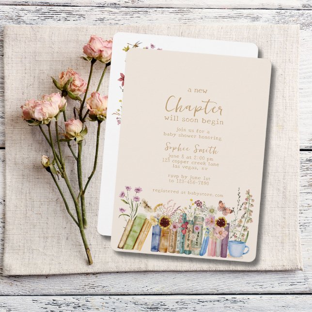 Books & Brunch A New Chapter Baby Shower Invitation (Creator Uploaded)