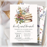 Books & Brunch Wildflower Baby Shower Invitation<br><div class="desc">Celebrate the arrival of a little one with our charming Wildflower Book Theme Baby Shower Invitation! Featuring a delightful pile of books adorned with wildflowers on a soft white background, this invitation is the perfect way to set the tone for a literary-themed baby shower. The invitation is easy to personalise...</div>