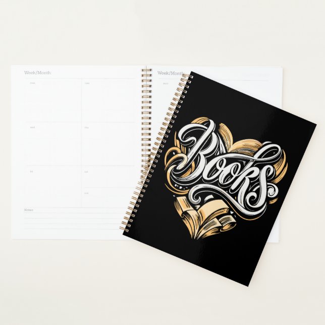Books Calligraphy heart shaped Planner (Display)