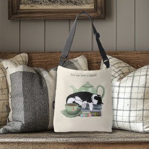 Books Cat Tea Cute Tote Bag