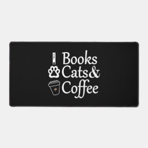 Books Cats & Coffee Desk Mat