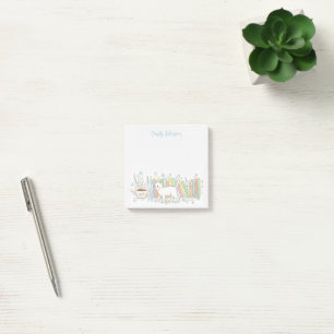 Books Cats & Coffee Floral Personalized Post-it Notes