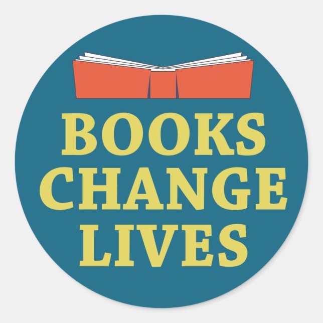 Books Change Lives Classic Round Sticker (Front)