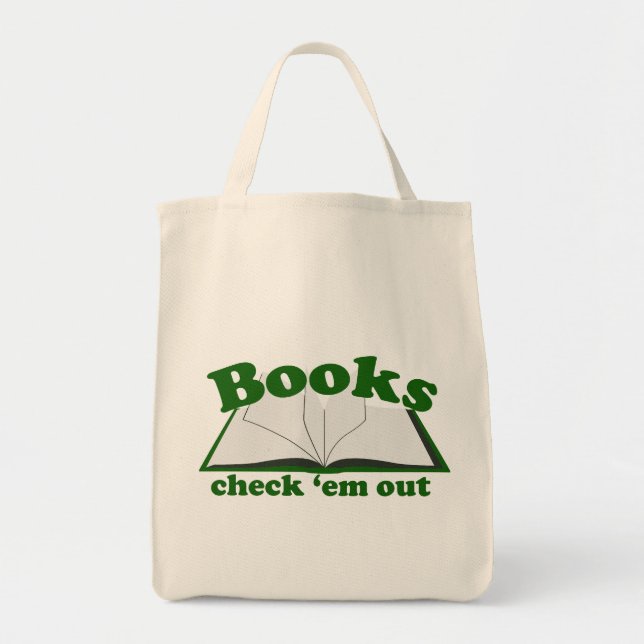 Books Check em Out Tote Bag (Front)