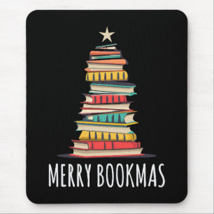 Books Christmas Tree Merry Bookmas Mouse Pad