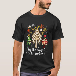Books Christmas Tree Tis The Season To Be Reading T-Shirt