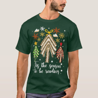 Books Christmas Tree Tis The Season To Be Reading  T-Shirt