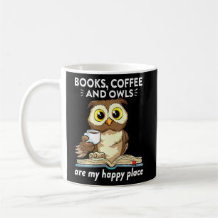 Books Coffee And Owls Teacher Student Reading  Coffee Mug