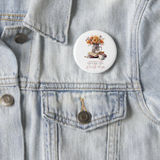 Books Coffee And Rainy Days 6 Cm Round Badge