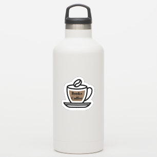 Books & Coffee Outline Sticker