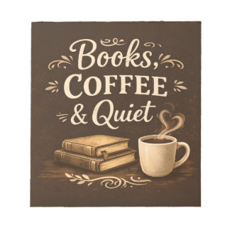 Books, Coffee & Quiet – Dark Academia Book Lover Notepad